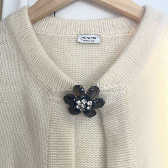 Agnona Cashmere Shrug Cropped Cardigan Sweater 4 - Picture 2 of 4